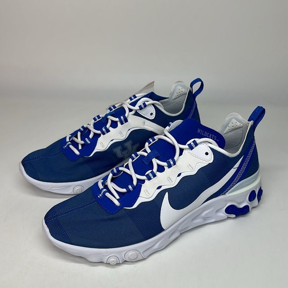 New Men's Nike React Element 55 Kentucky Wildcats Blue White CK4840-400 NIB - Picture 5 of 6